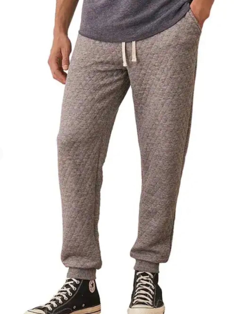 Marine Layer Corbet Quilted Comfy Loungewear Soft Joggers Heather Gray Size M